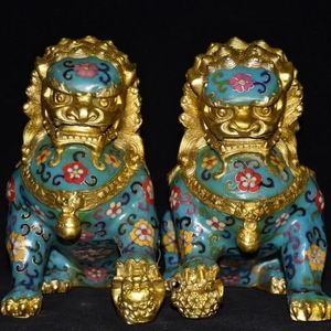 Handmade Pair bronze Foo Dogs Sculptures